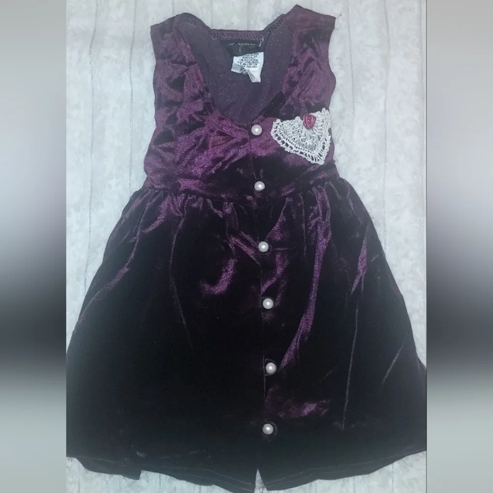 Vintage Elegant Purple Velvet 3T Dress